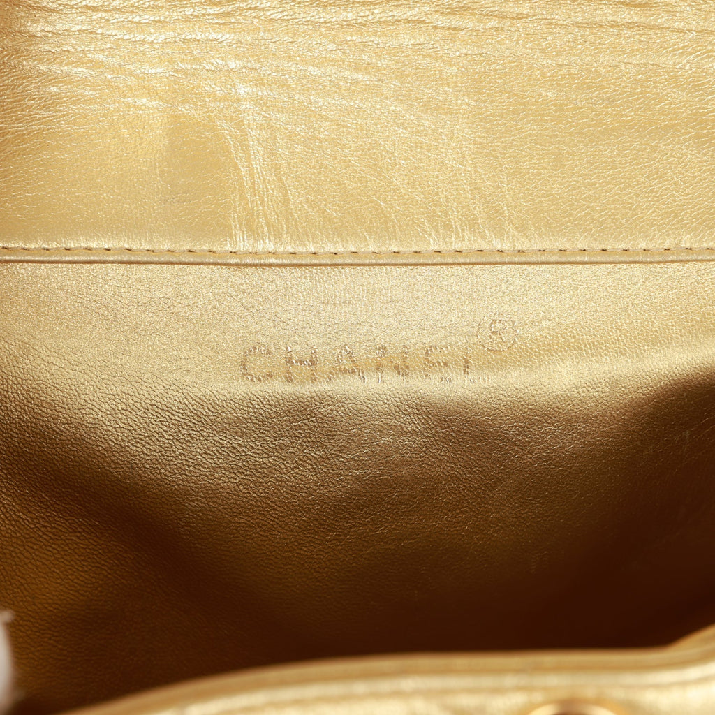 Chanel Vintage Duma Backpack Gold Metallic Lambskin Gold Hardware