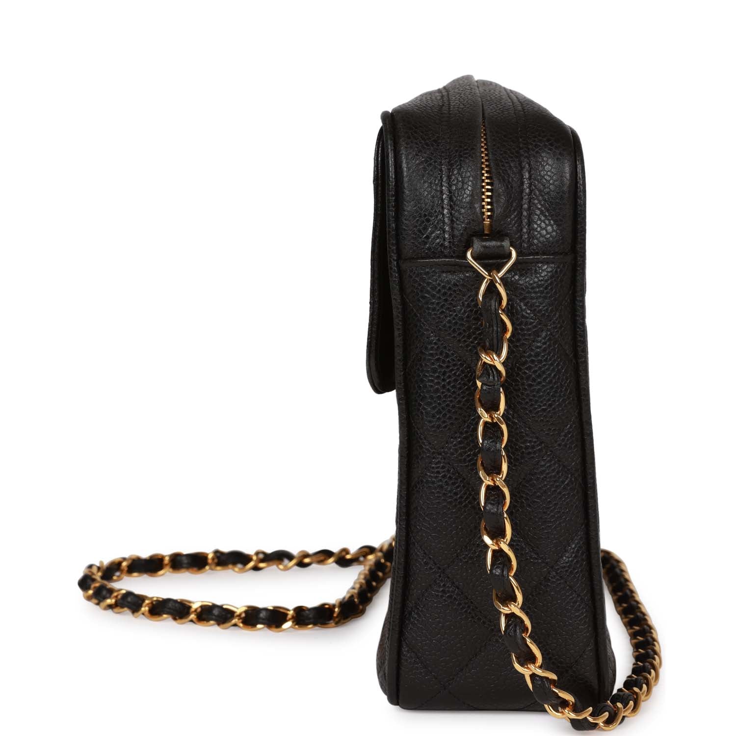 Chanel Vintage Camera Bag Black Caviar Gold Hardware