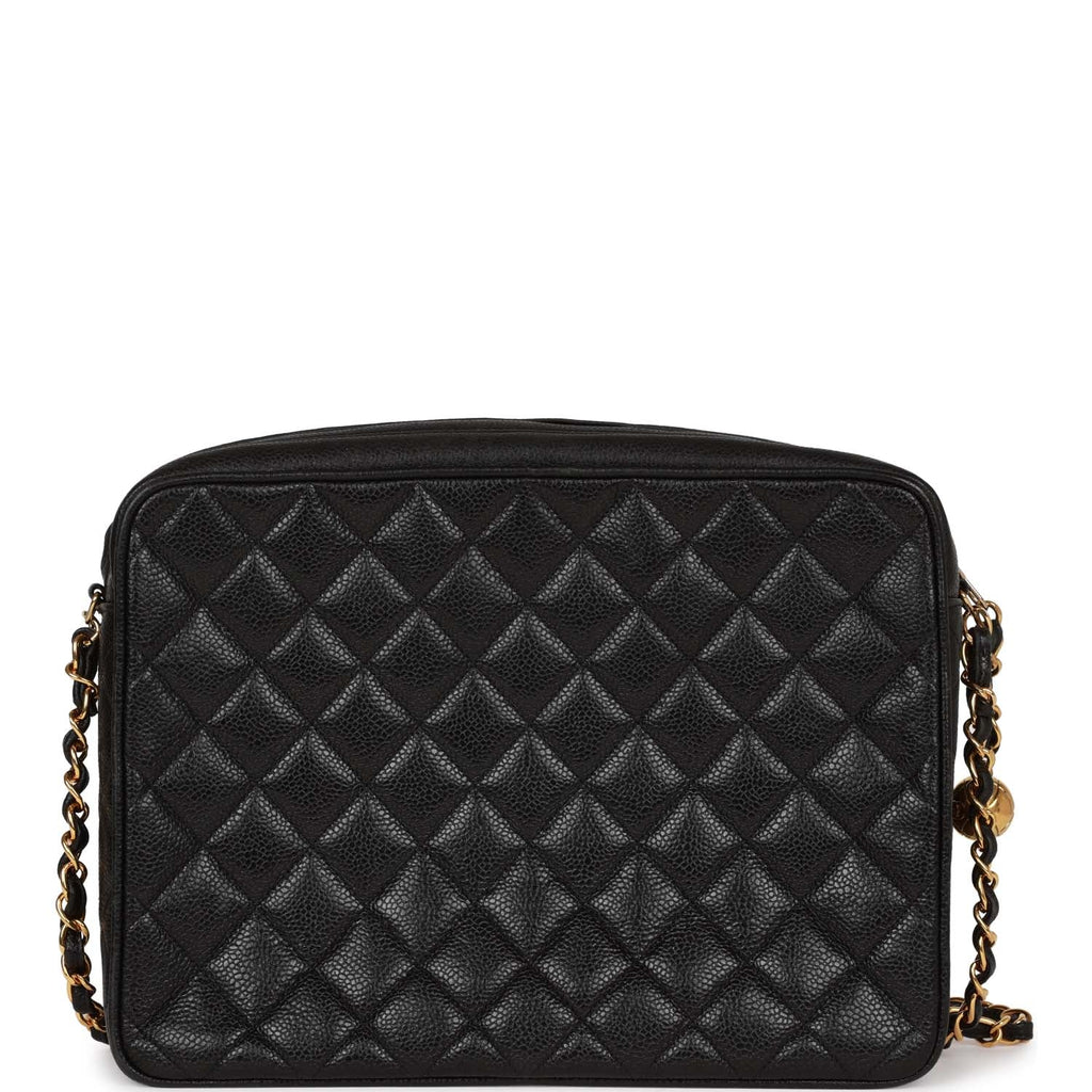 Chanel Vintage Camera Bag Black Caviar Gold Hardware