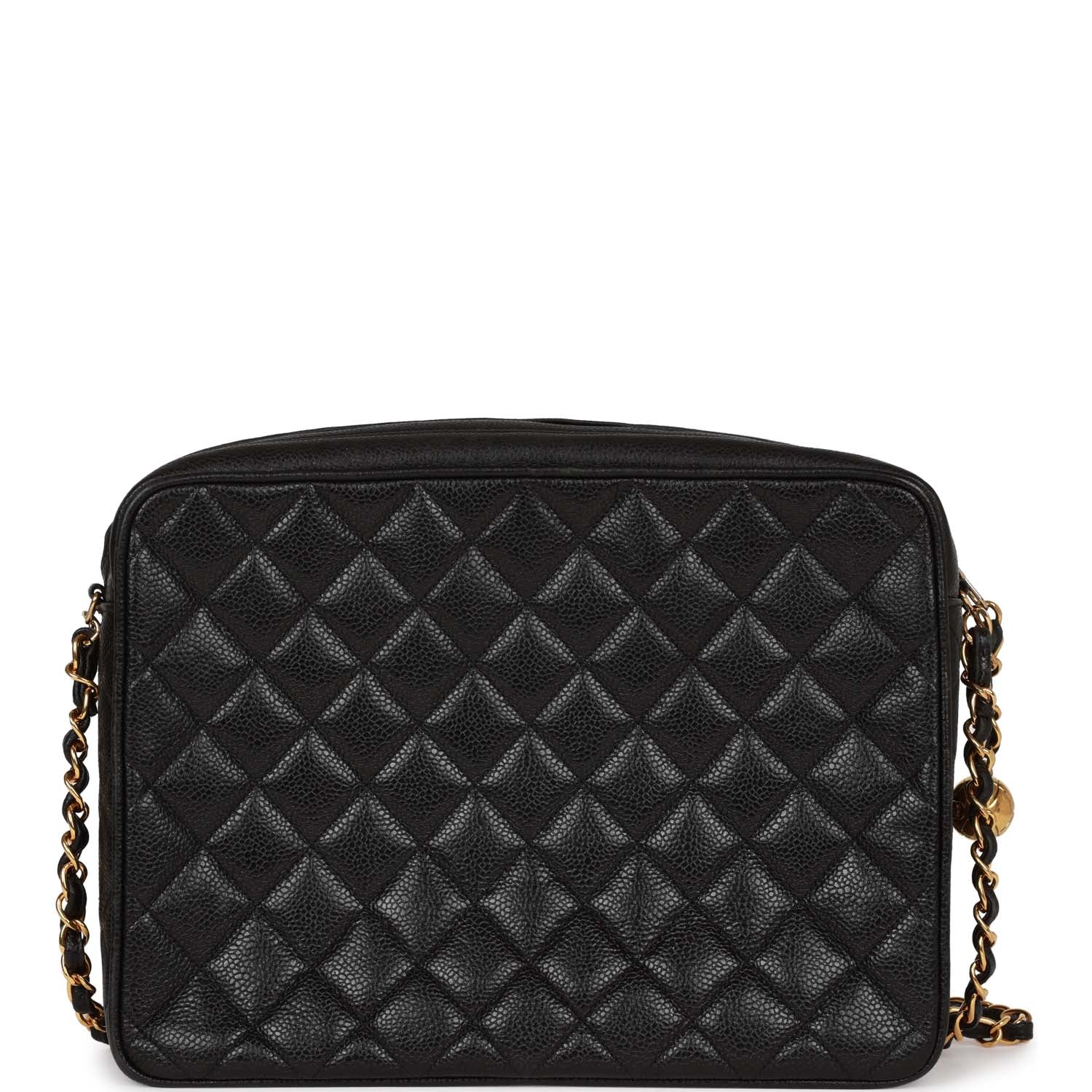 Chanel Vintage Camera Bag Black Caviar Gold Hardware