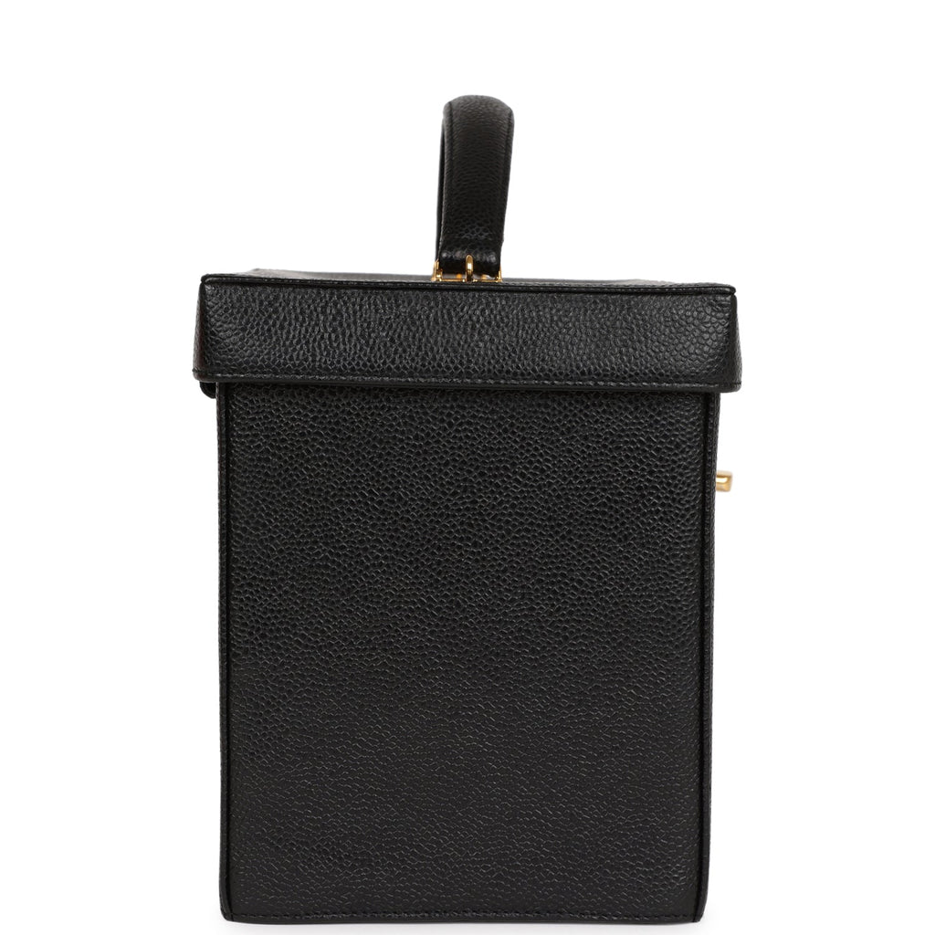 Chanel Vintage Large Vanity Bag Black Caviar Gold Hardware