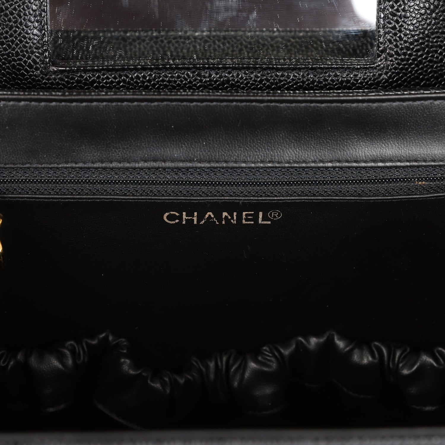 Chanel Vintage Large Vanity Bag Black Caviar Gold Hardware