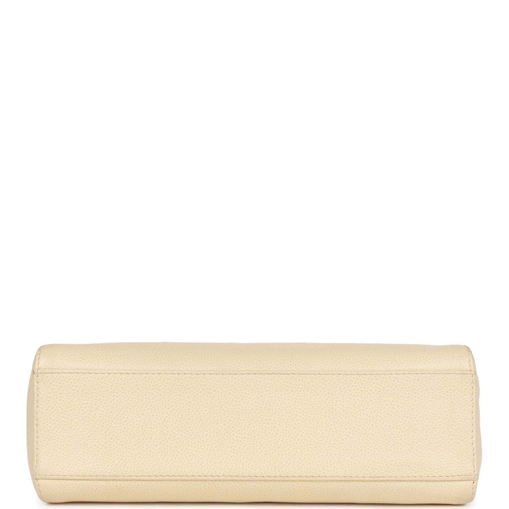 Chanel Vintage Wood Top Handle Kelly Ivory Caviar