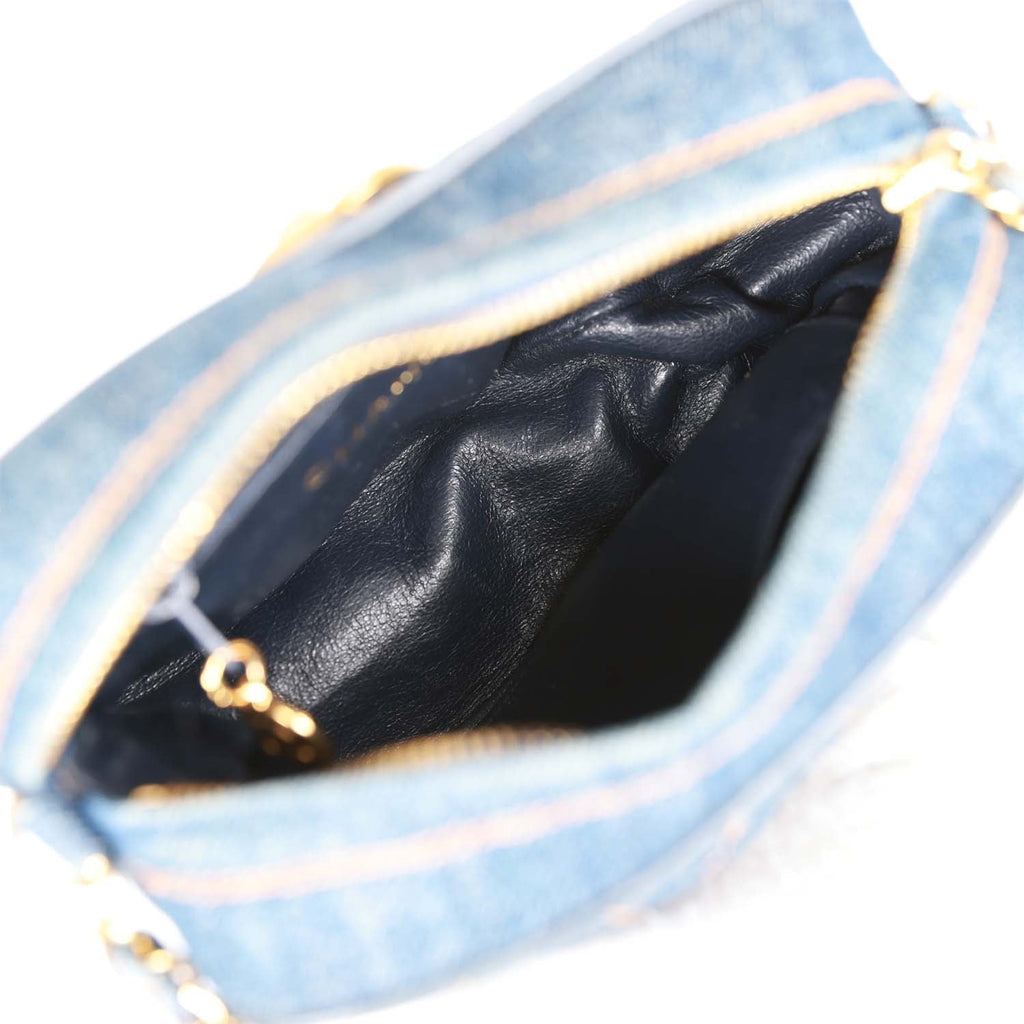Chanel Vintage Mini Camera Bag Blue Denim Gold Hardware
