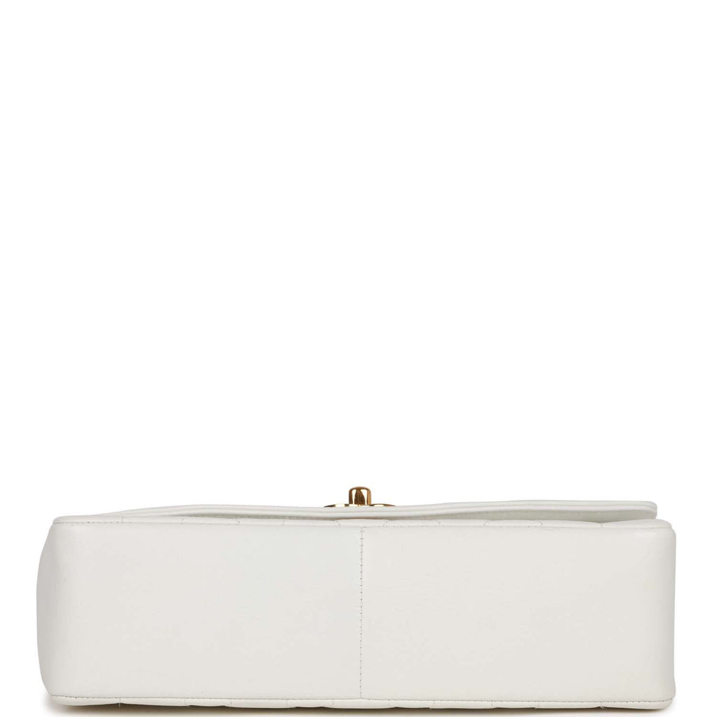 Chanel Vintage Medium Diana Flap Bag White Lambskin Gold Hardware