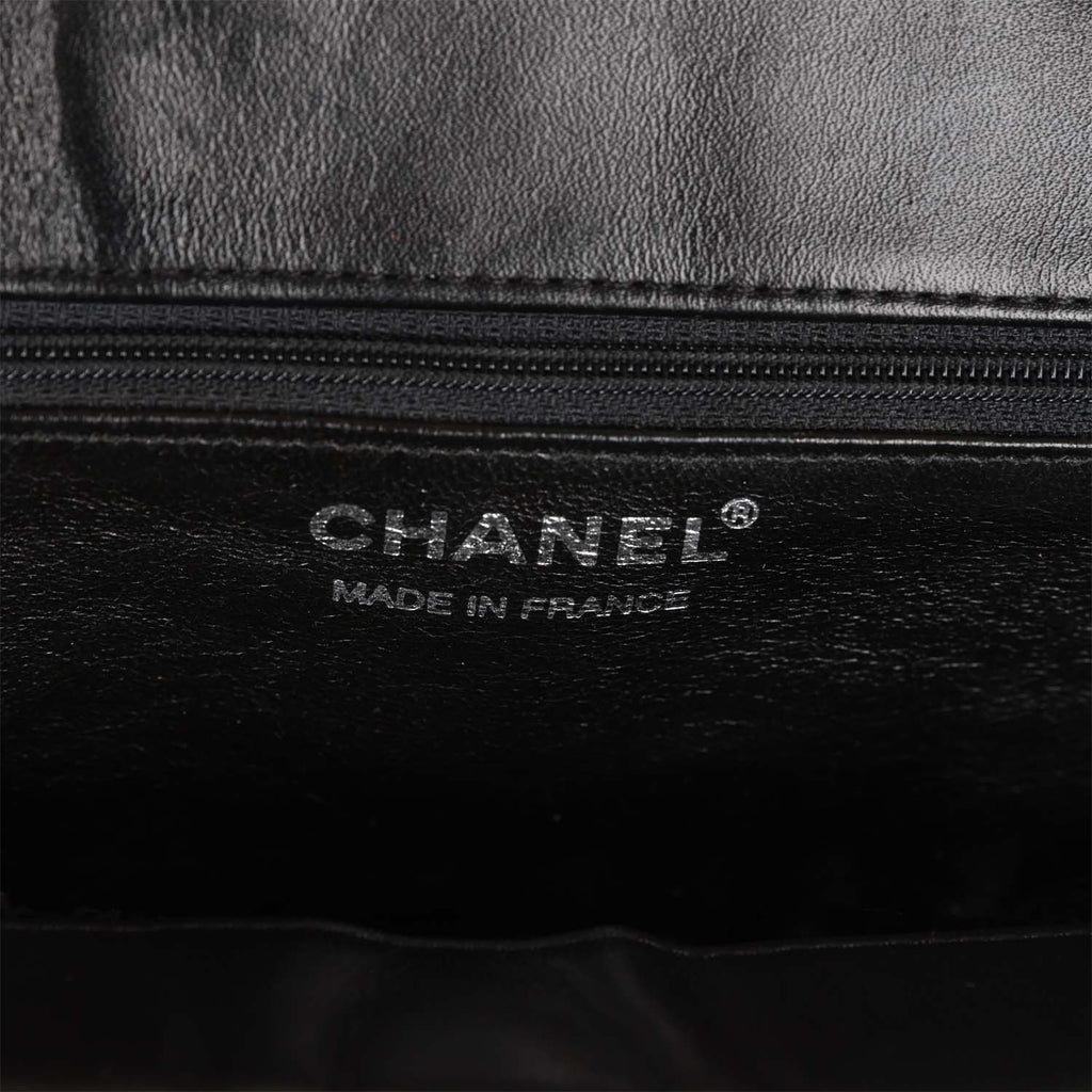 Chanel Vintage Supermodel Tote Black Crochet Aged Silver Hardware