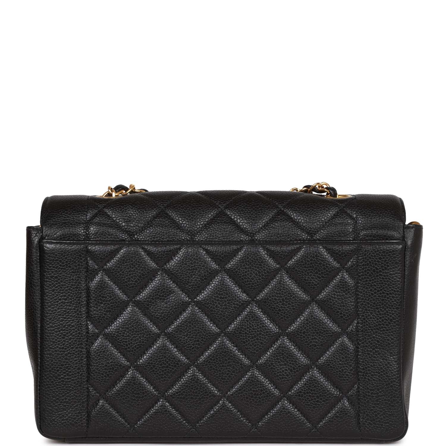 Chanel Vintage Medium Diana Flap Bag Black Caviar Gold Hardware