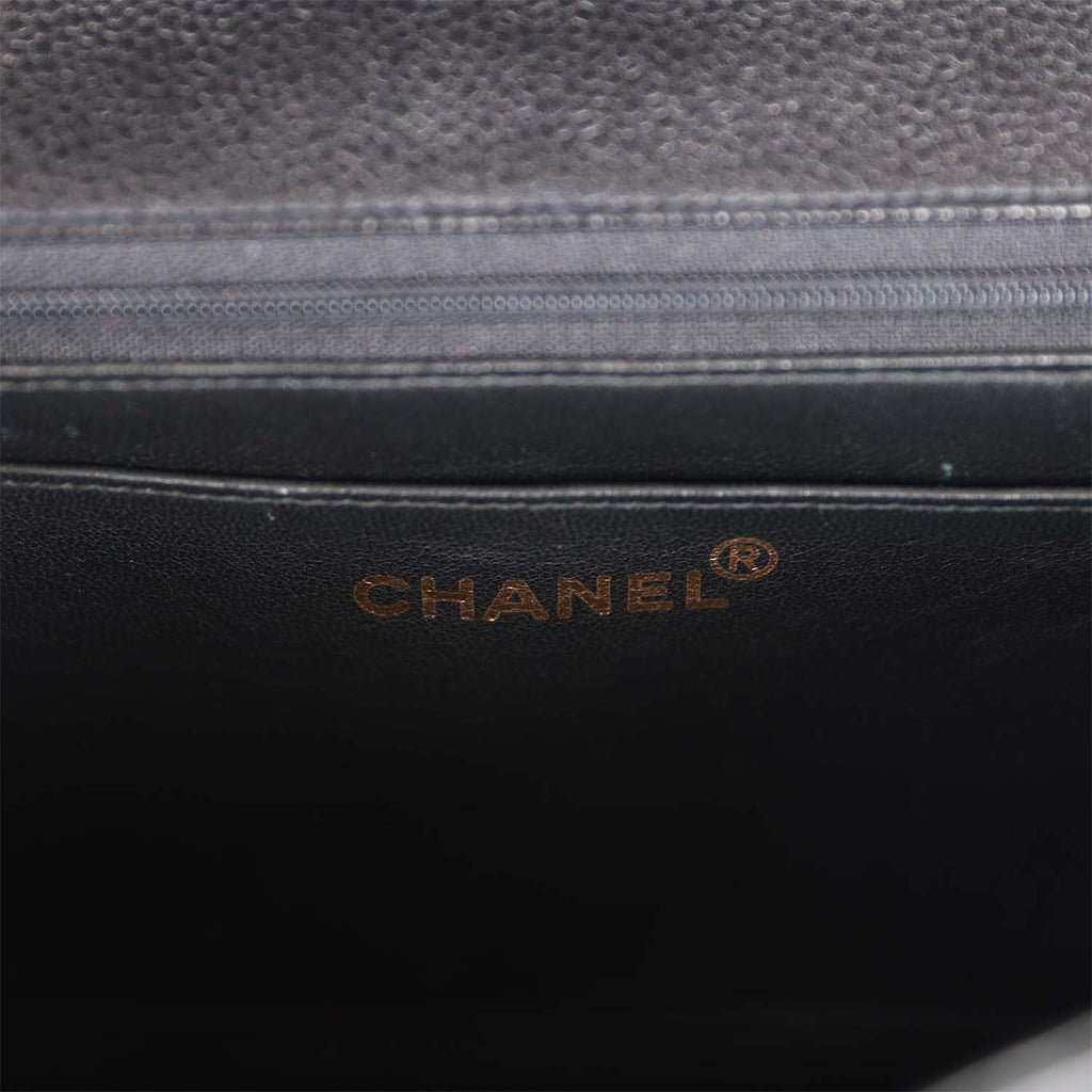 Chanel Vintage Medium Diana Flap Bag Black Caviar Gold Hardware