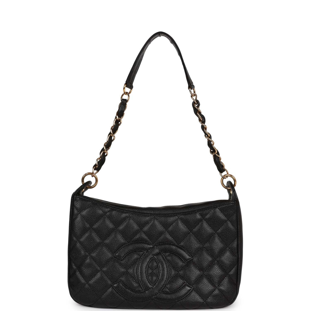 Chanel Vintage Timeless CC Shoulder Bag Black Caviar Gold Hardware