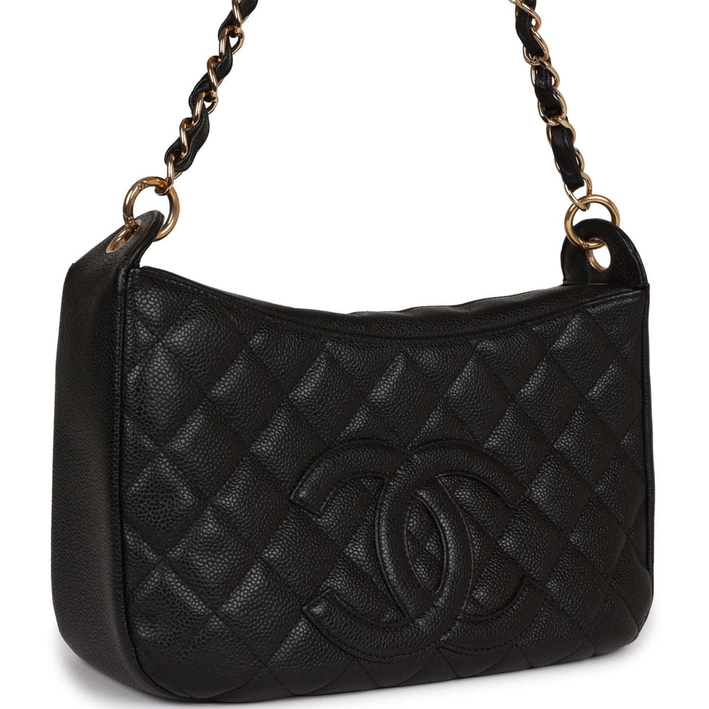 Chanel Vintage Timeless CC Shoulder Bag Black Caviar Gold Hardware