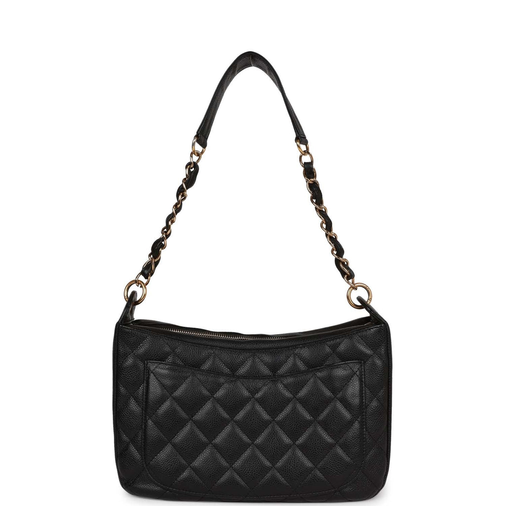 Chanel Vintage Timeless CC Shoulder Bag Black Caviar Gold Hardware