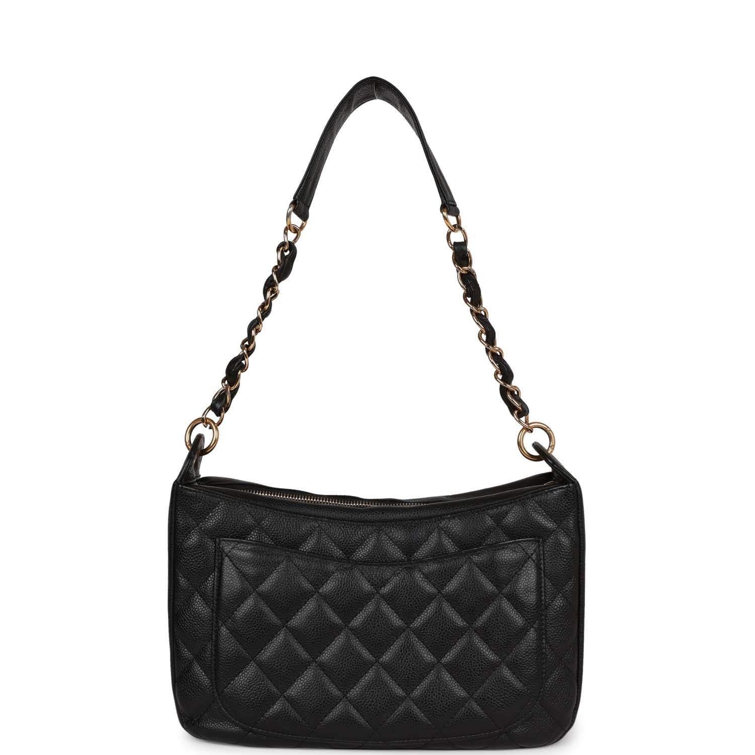 Chanel Vintage Timeless CC Shoulder Bag Black Caviar Gold Hardware
