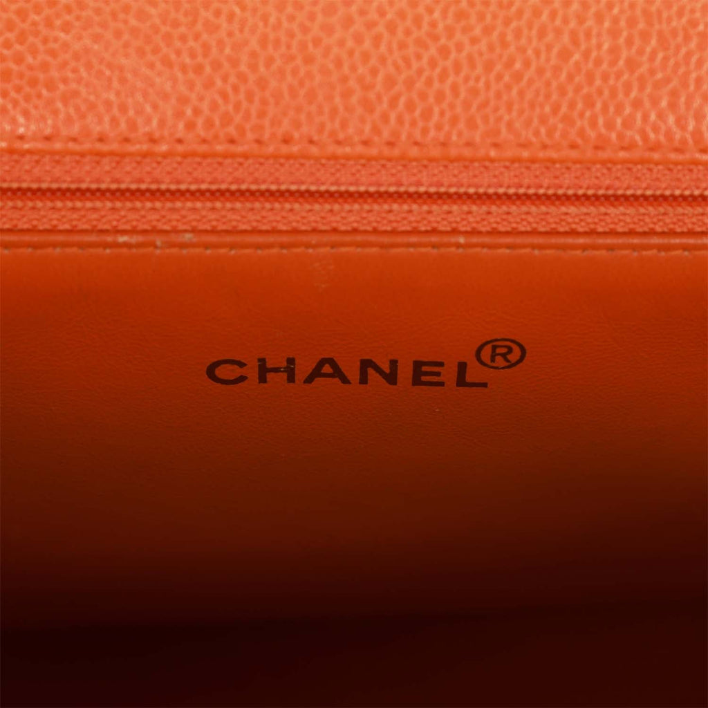 Chanel Vintage Grand CC Timeless Tote Bag Orange Caviar Gold Hardware
