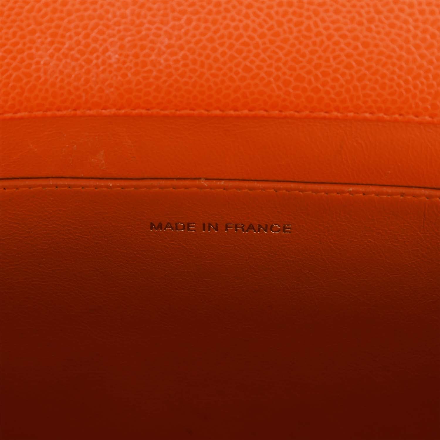 Chanel Vintage Grand CC Timeless Tote Bag Orange Caviar Gold Hardware