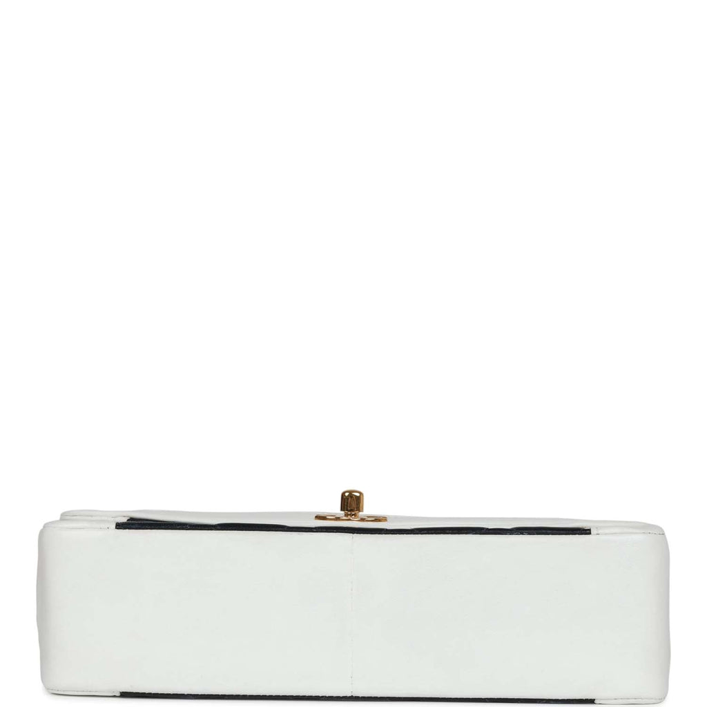 Chanel Vintage Small Diana Flap Bag White and Navy Lambskin Gold Hardware