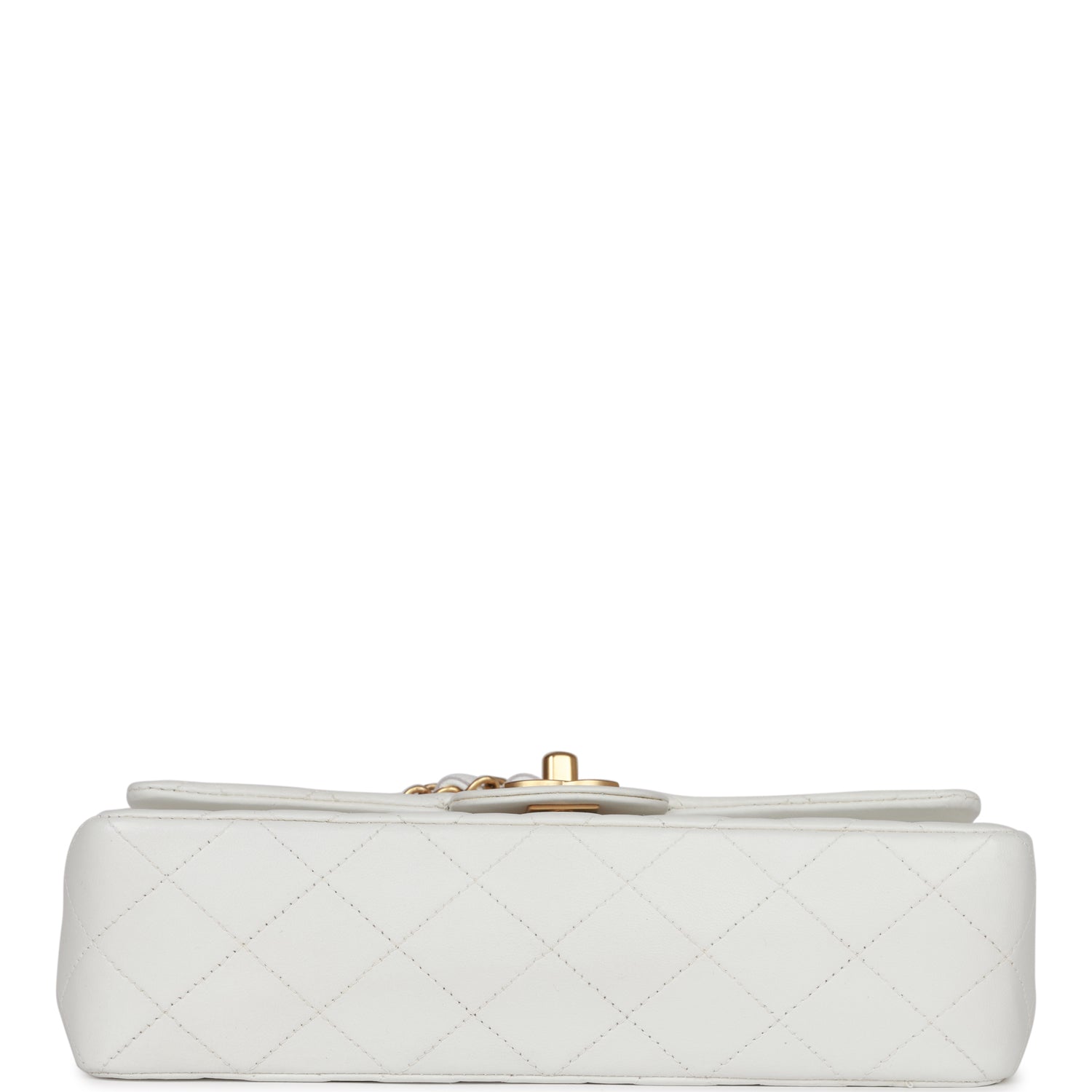 Chanel Vintage Small Classic Double Flap White Lambskin Gold Hardware