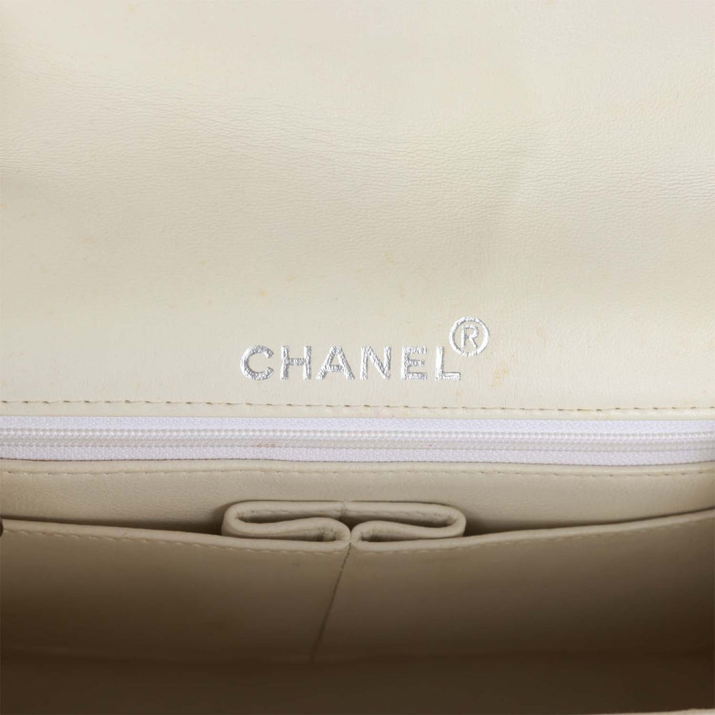 Chanel Vintage Classic Mini Flap Bag Pink Tweed Silver Hardware