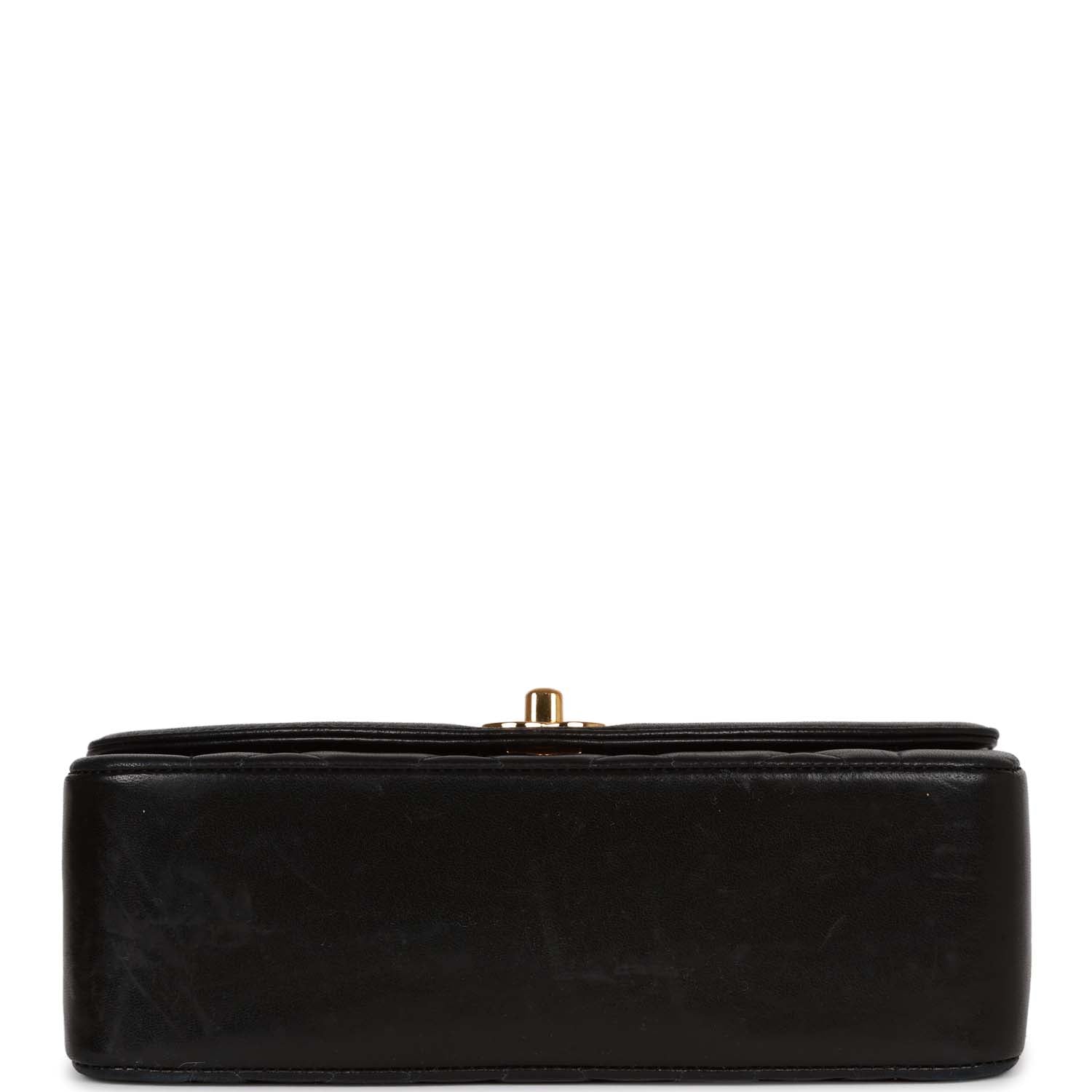 Chanel Vintage Small Diana Flap Bag Black Lambskin Gold Hardware