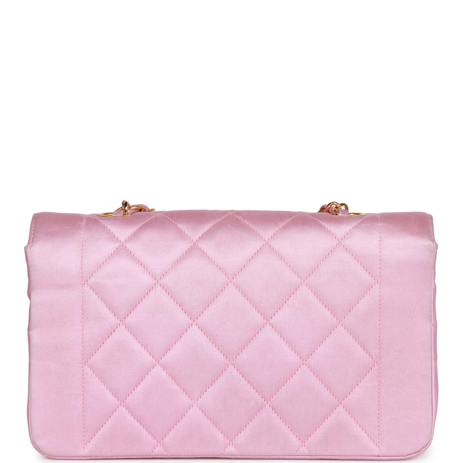 Chanel Vintage Small Flap Bag Pink Satin Gold Hardware