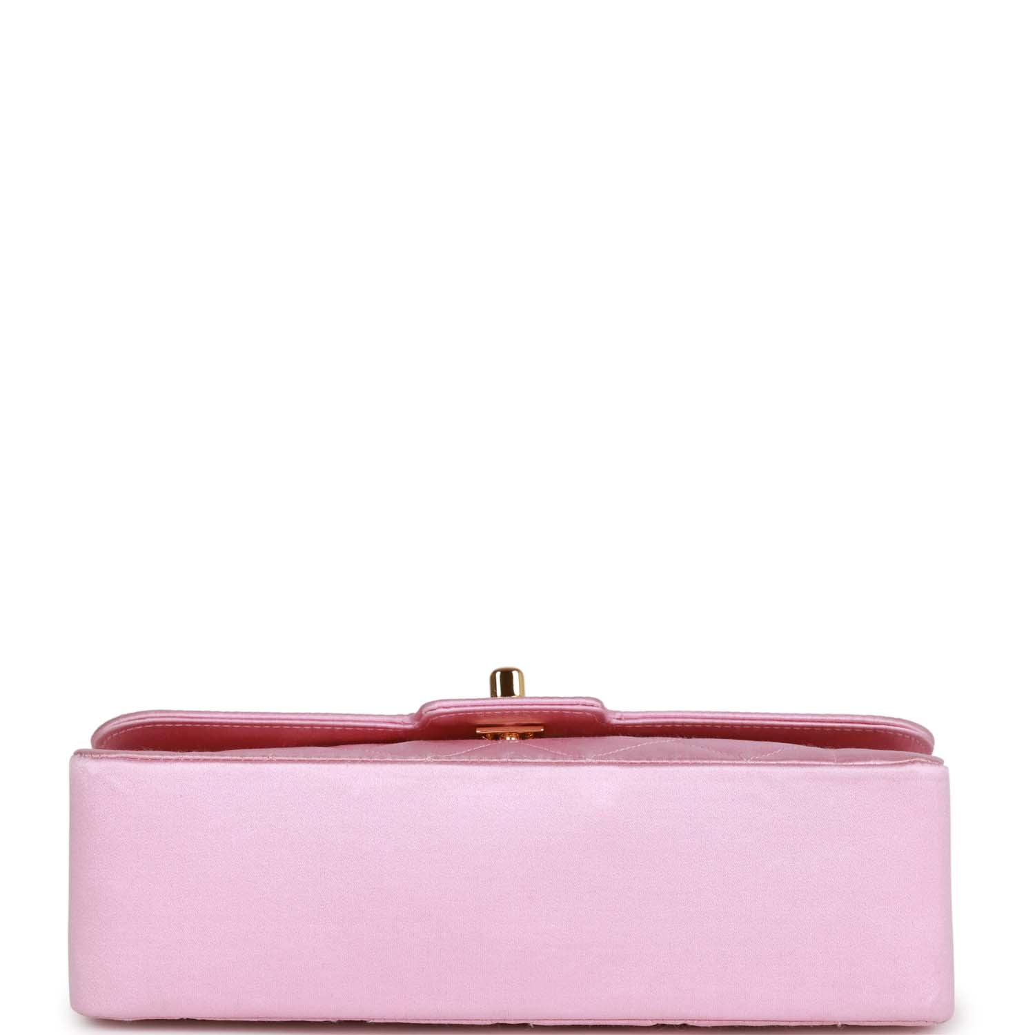 Chanel Vintage Small Flap Bag Pink Satin Gold Hardware