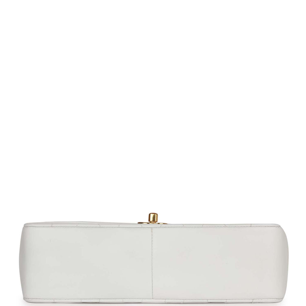 Chanel Vintage Medium Diana Flap Bag White Lambskin Gold Hardware