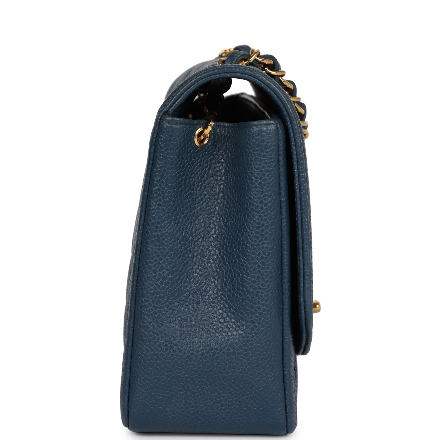 Chanel Vintage Medium Diana Flap Bag Blue Caviar Gold Hardware
