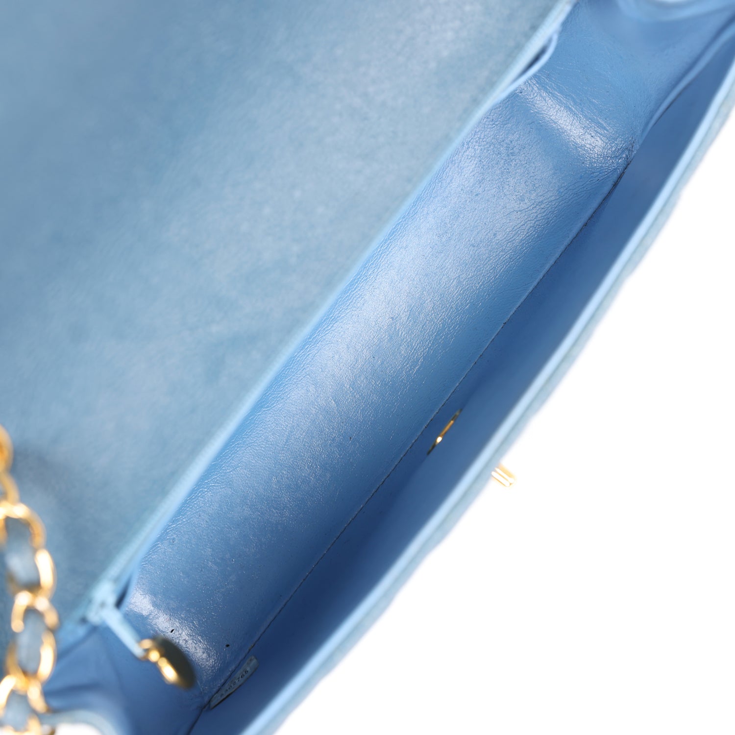 Chanel Vintage Medium Diana Flap Bag Blue Caviar Gold Hardware