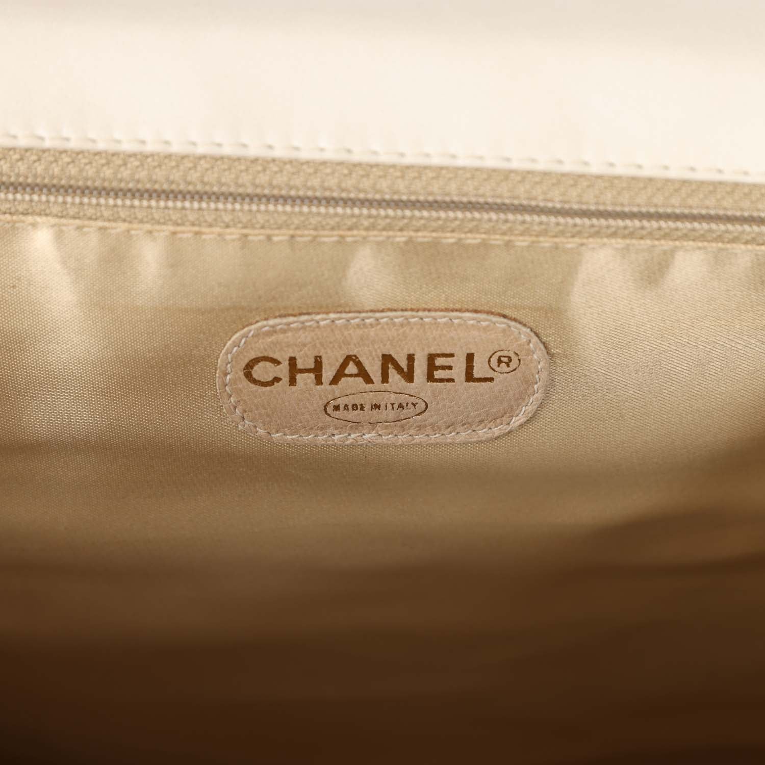 Chanel Vintage XXL Travel Flap Bag Striped Linen Gold Hardware