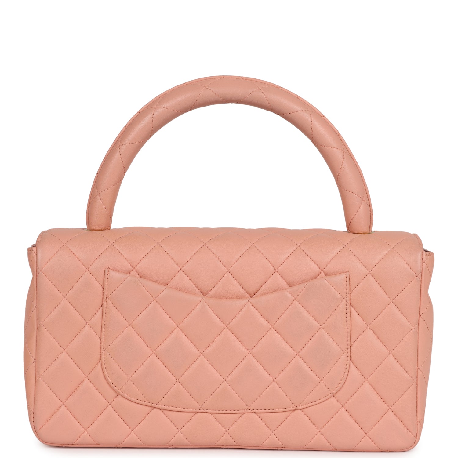 Chanel Vintage Kelly Parent and Child Flap Bag Set Pink Lambskin Gold Hardware