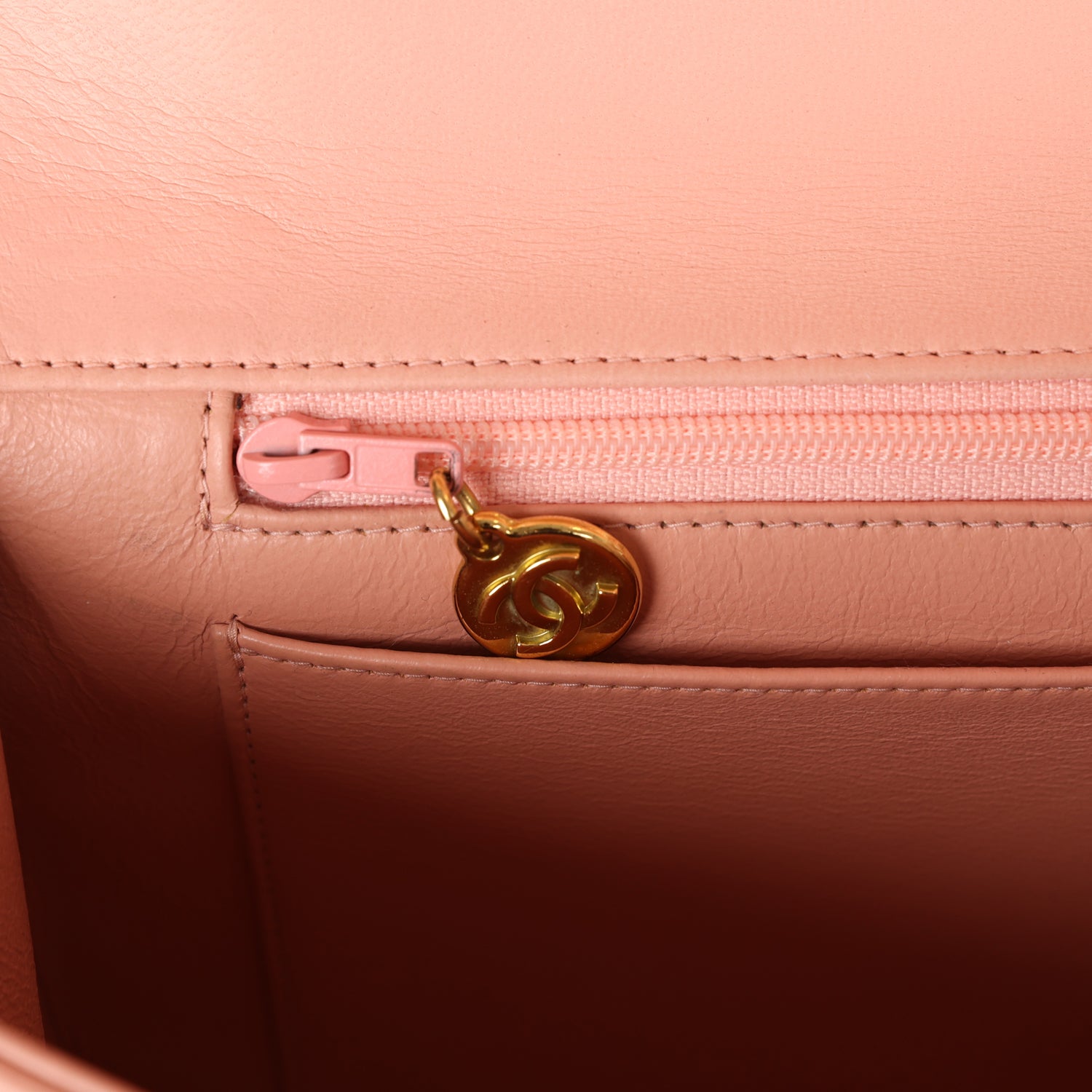 Chanel Vintage Kelly Parent and Child Flap Bag Set Pink Lambskin Gold Hardware