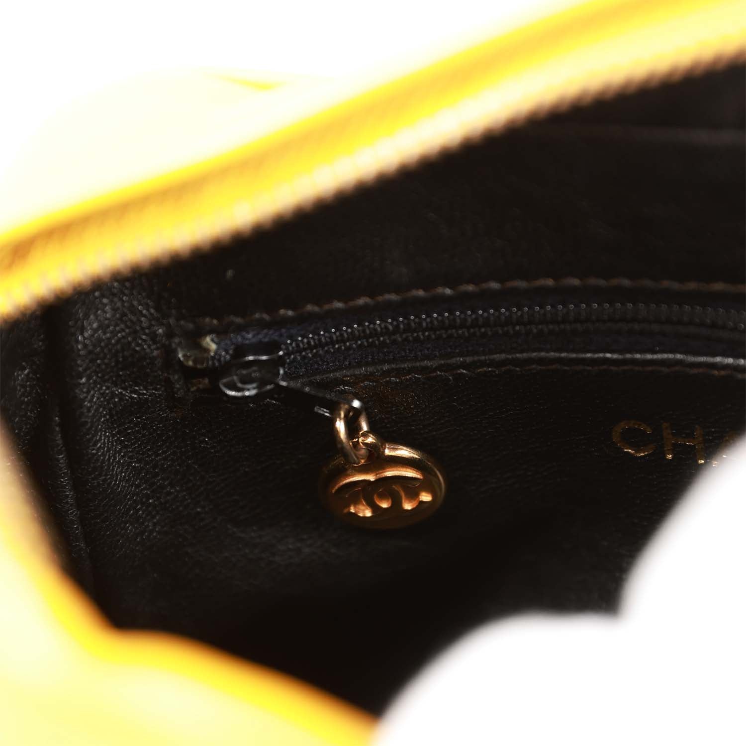 Chanel Vintage Knotted Camera Bag Yellow Lambskin Gold Hardware