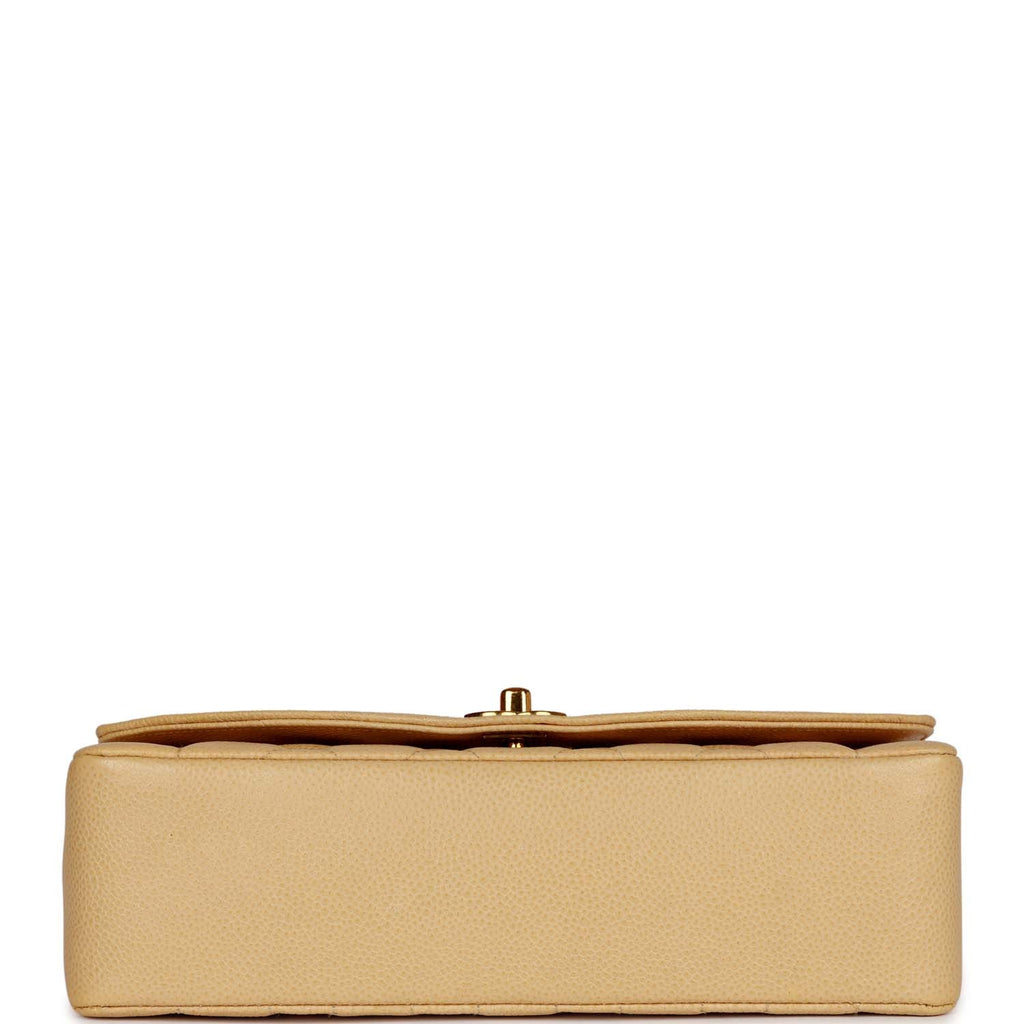 Chanel Vintage Medium Diana Flap Bag Beige Caviar Gold Hardware