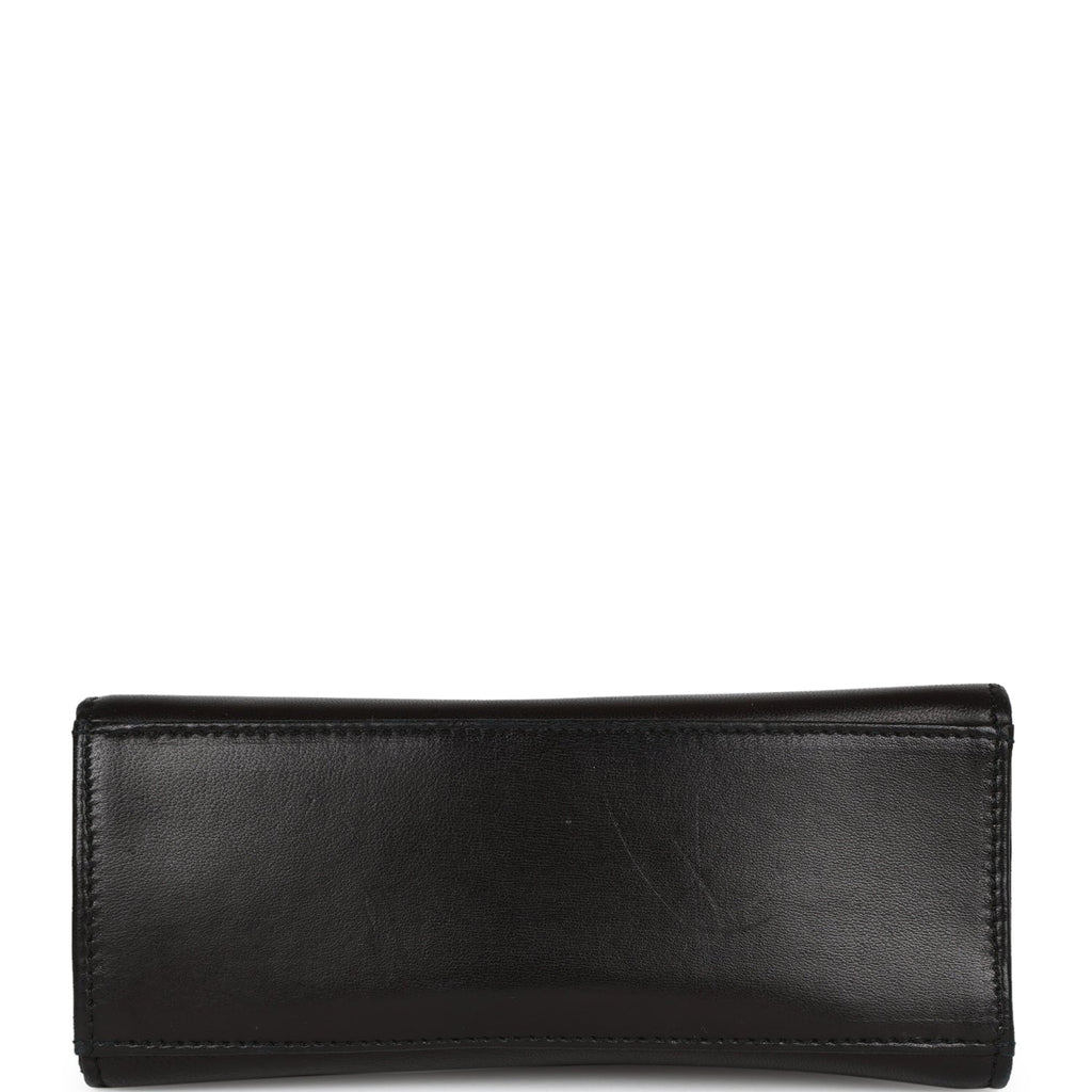 Chanel Vintage Flap Bag with Top Handle Black Lambskin Gold Hardware