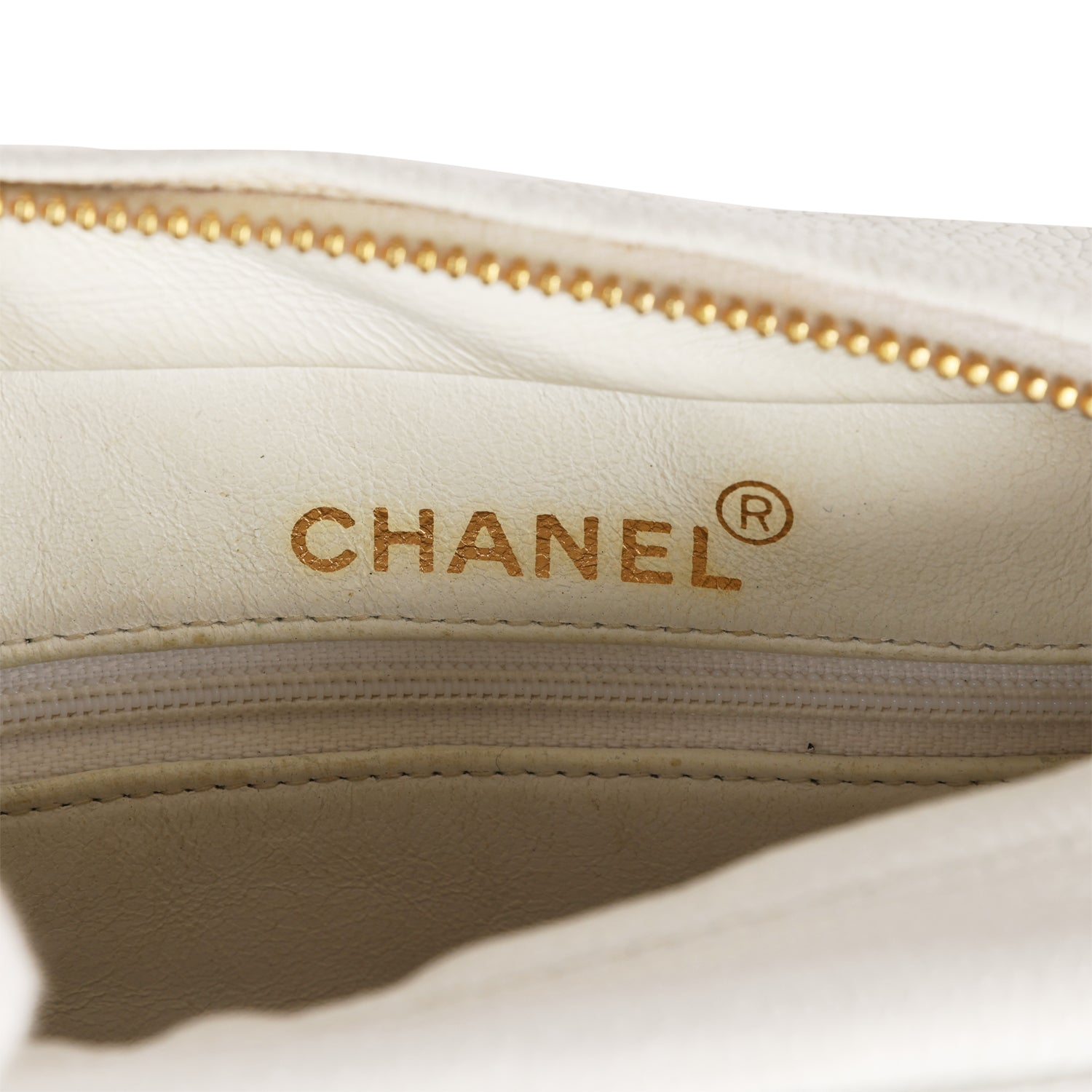 Chanel Vintage Camera Bag White Caviar Gold Hardware