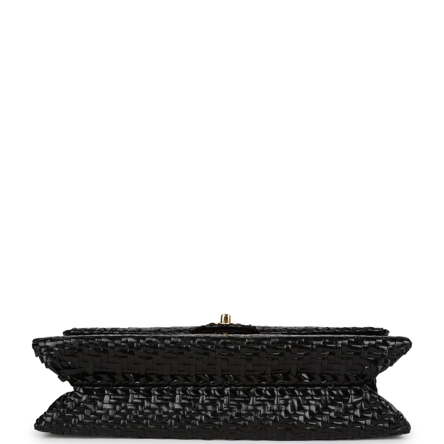 Chanel Vintage Flap Bag Black Wicker Gold Hardware