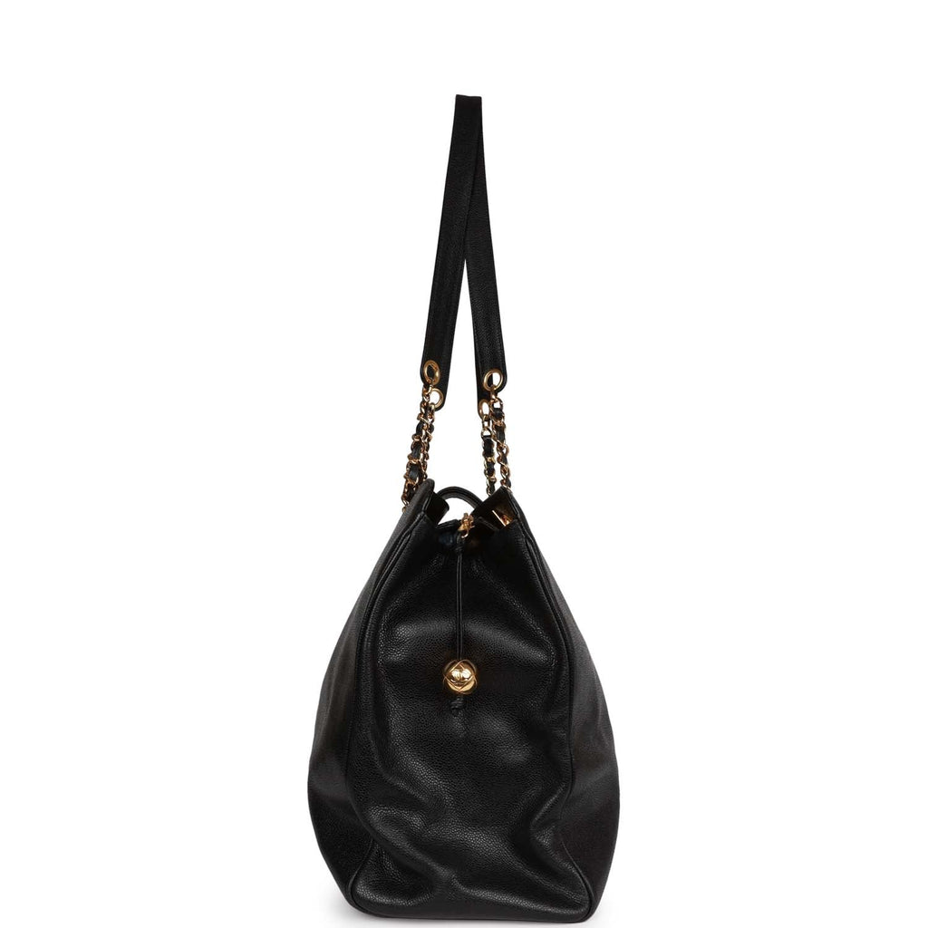 Chanel Vintage Supermodel Tote Black Caviar Gold Hardware