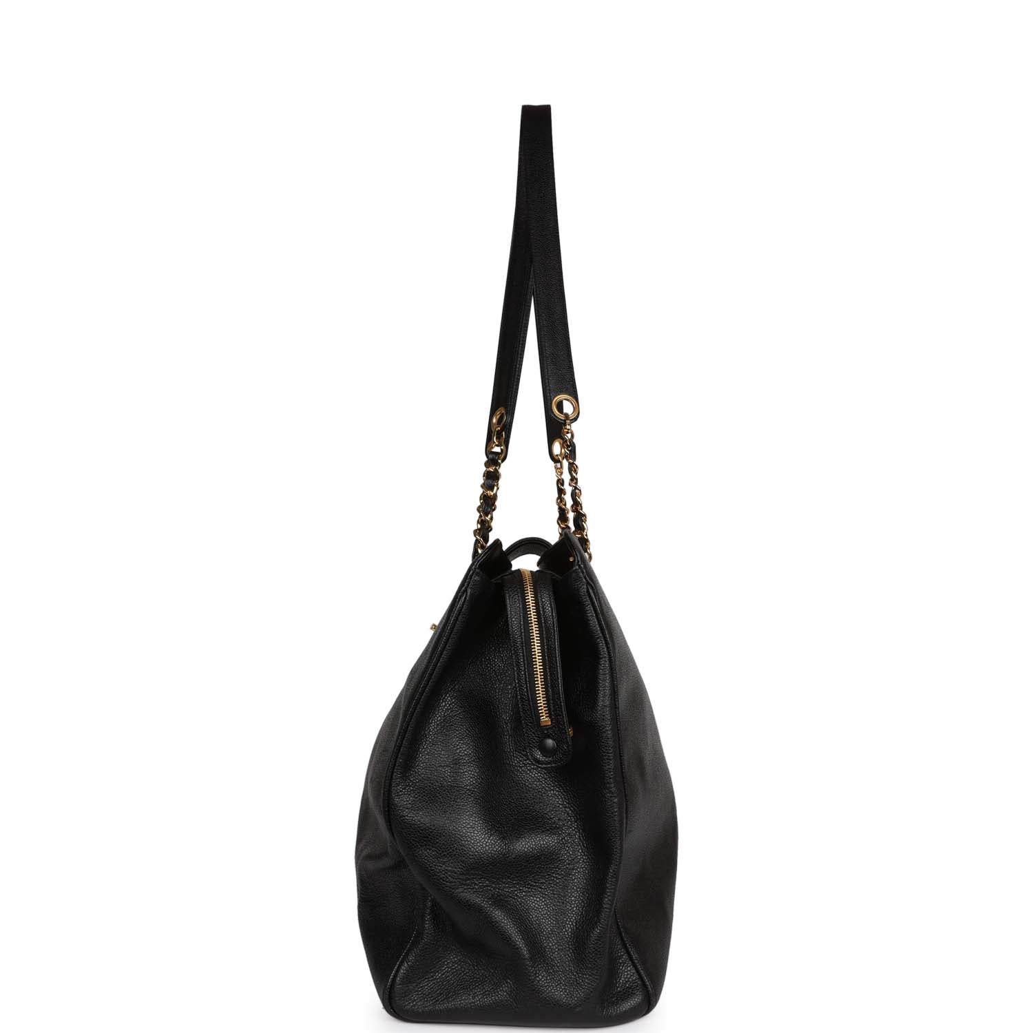 Chanel Vintage Supermodel Tote Black Caviar Gold Hardware