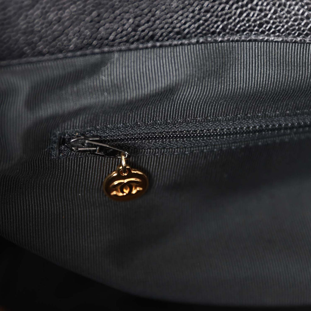 Chanel Vintage Supermodel Tote Black Caviar Gold Hardware