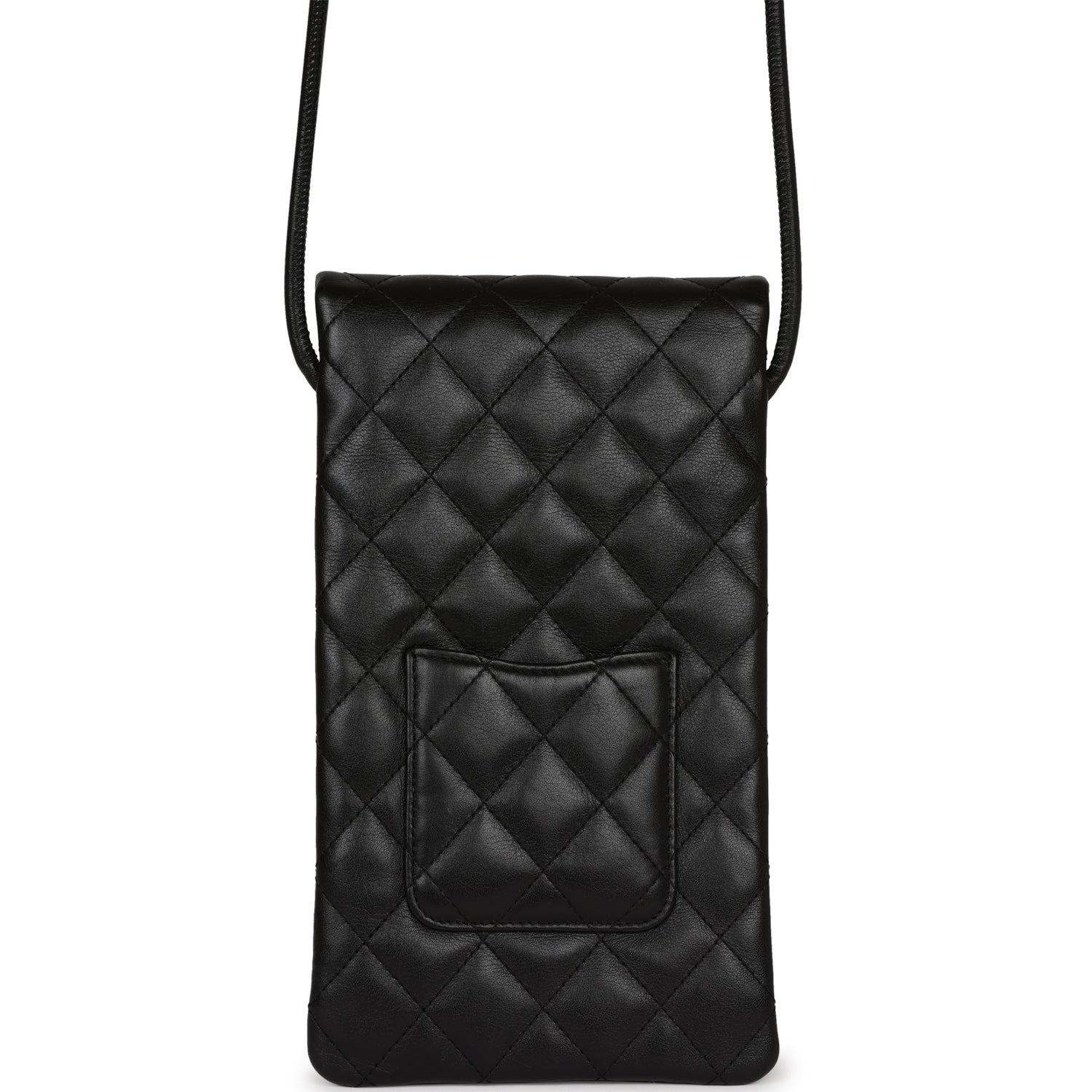 Chanel Vintage Cambon Messenger Crossbody Black and Grey Calfskin Silver Hardware