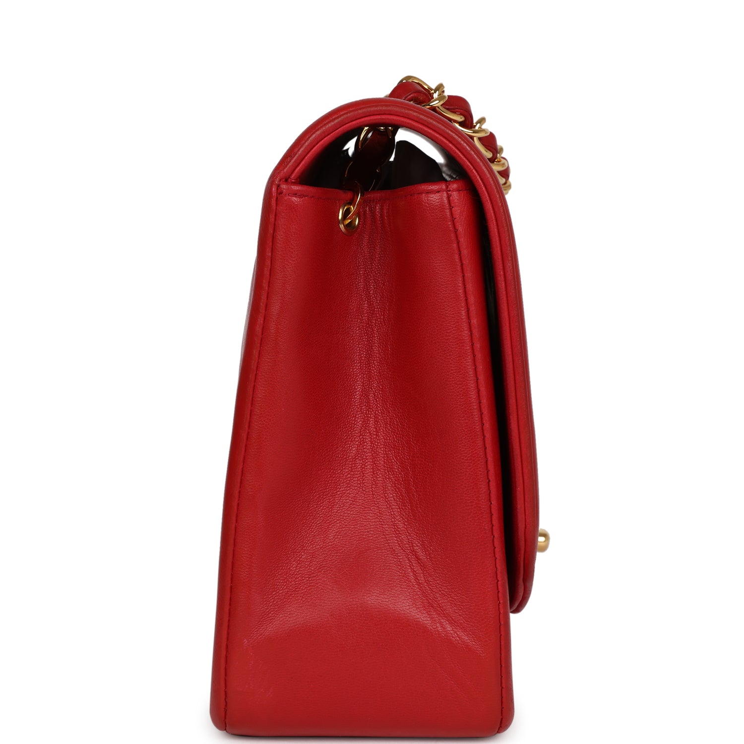 Chanel Vintage Small Diana Flap Bag Red Lambskin Gold Hardware