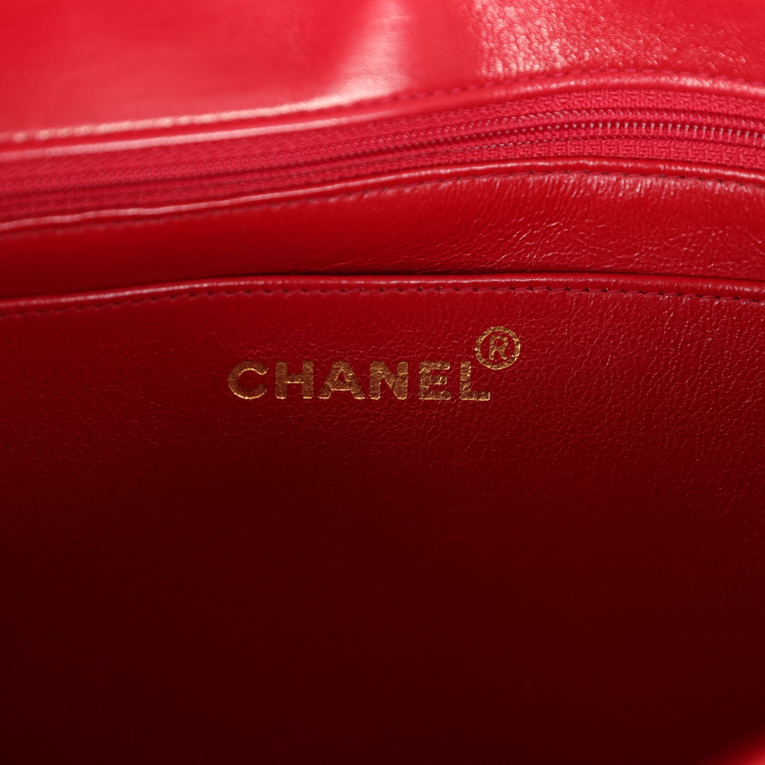 Chanel Vintage Small Diana Flap Bag Red Lambskin Gold Hardware