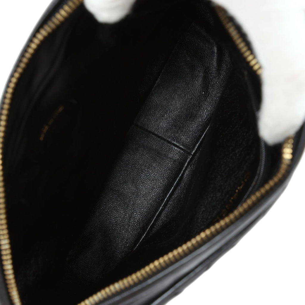 Chanel Vintage Quilted Front Pocket Camera Bag Black Lambskin Gold Hardware