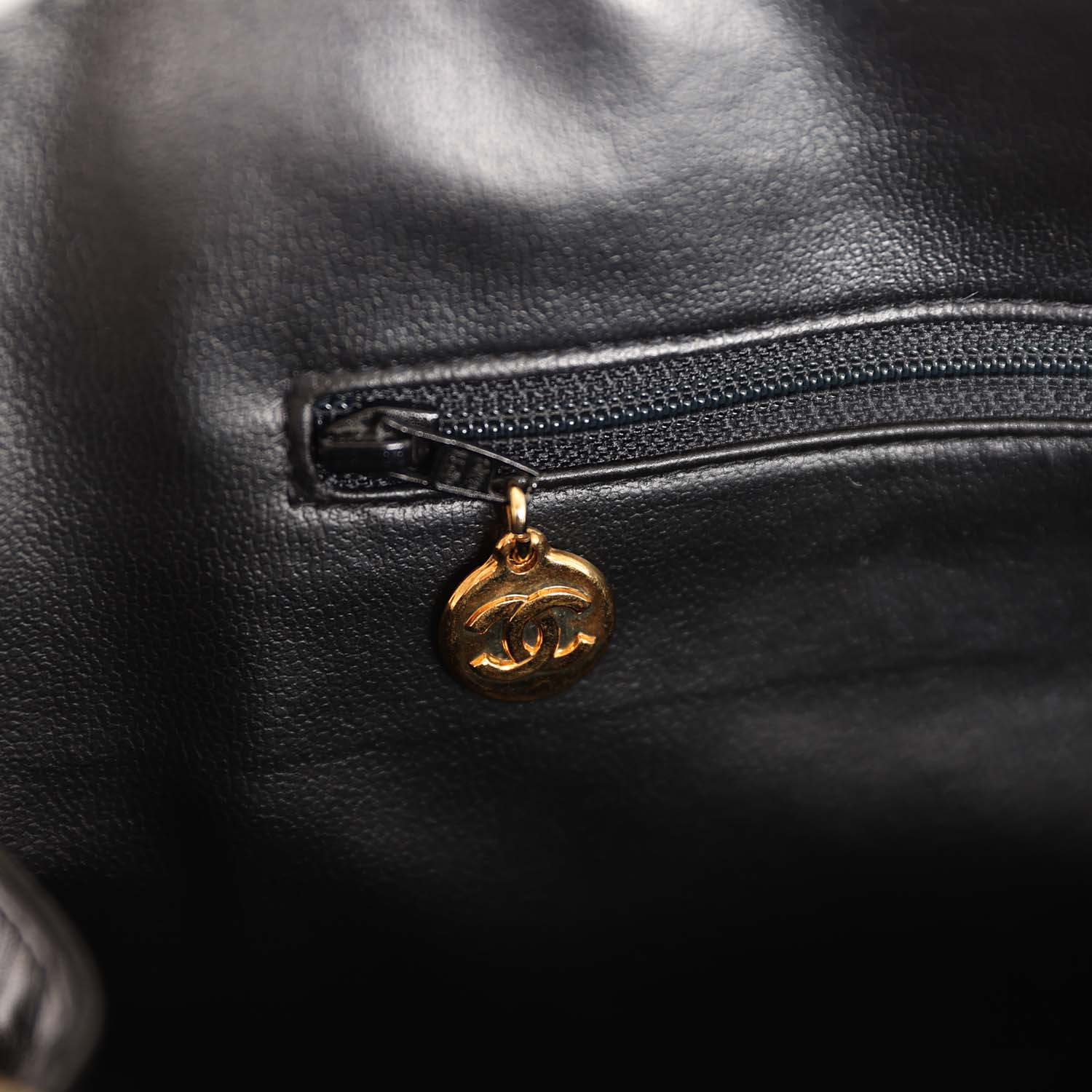 Chanel Vintage Timeless CC Dome Tote Black Lambskin Gold Hardware