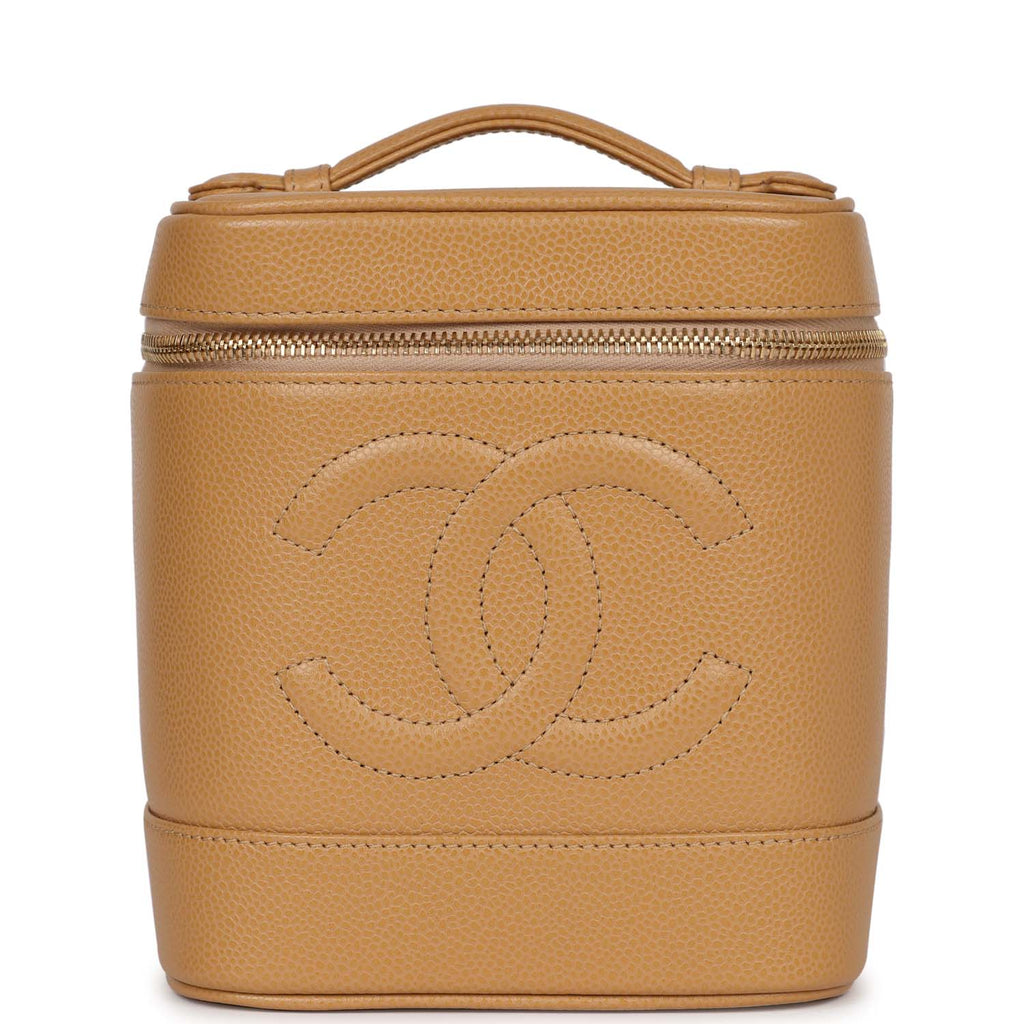 Chanel Vintage Vanity Dark Beige Caviar Gold Hardware