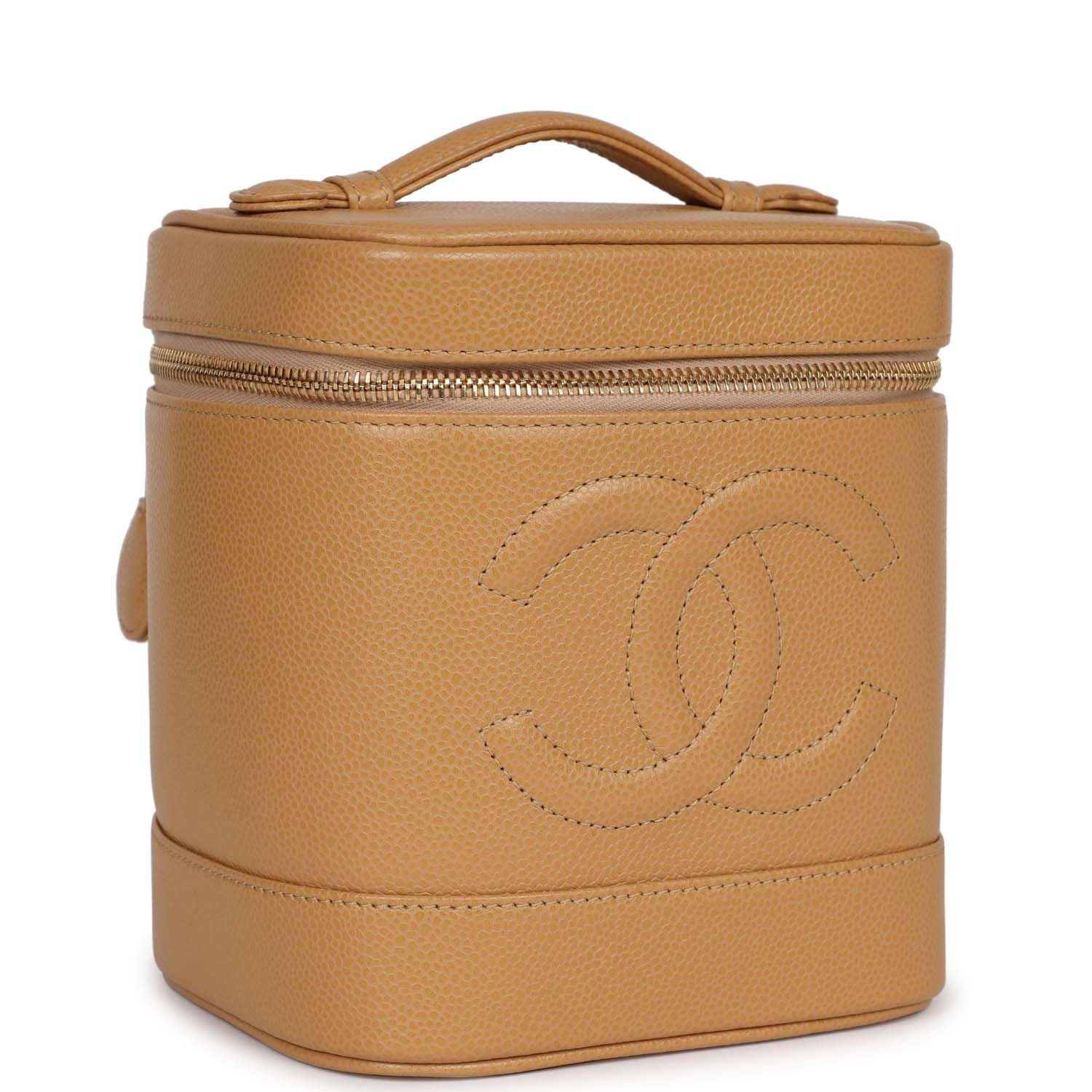 Chanel Vintage Vanity Dark Beige Caviar Gold Hardware