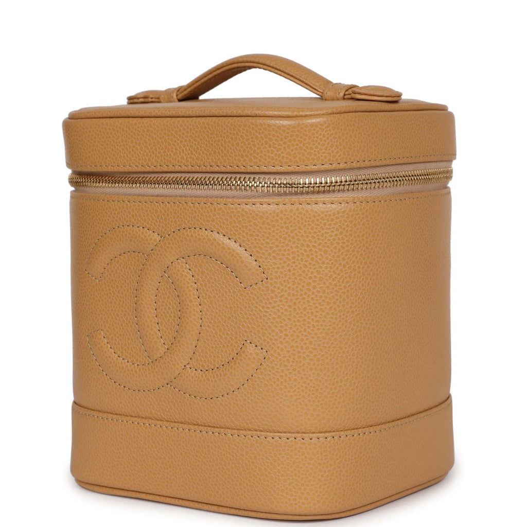 Chanel Vintage Vanity Dark Beige Caviar Gold Hardware