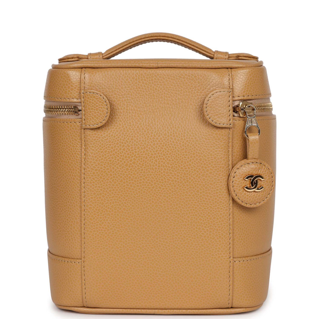 Chanel Vintage Vanity Dark Beige Caviar Gold Hardware