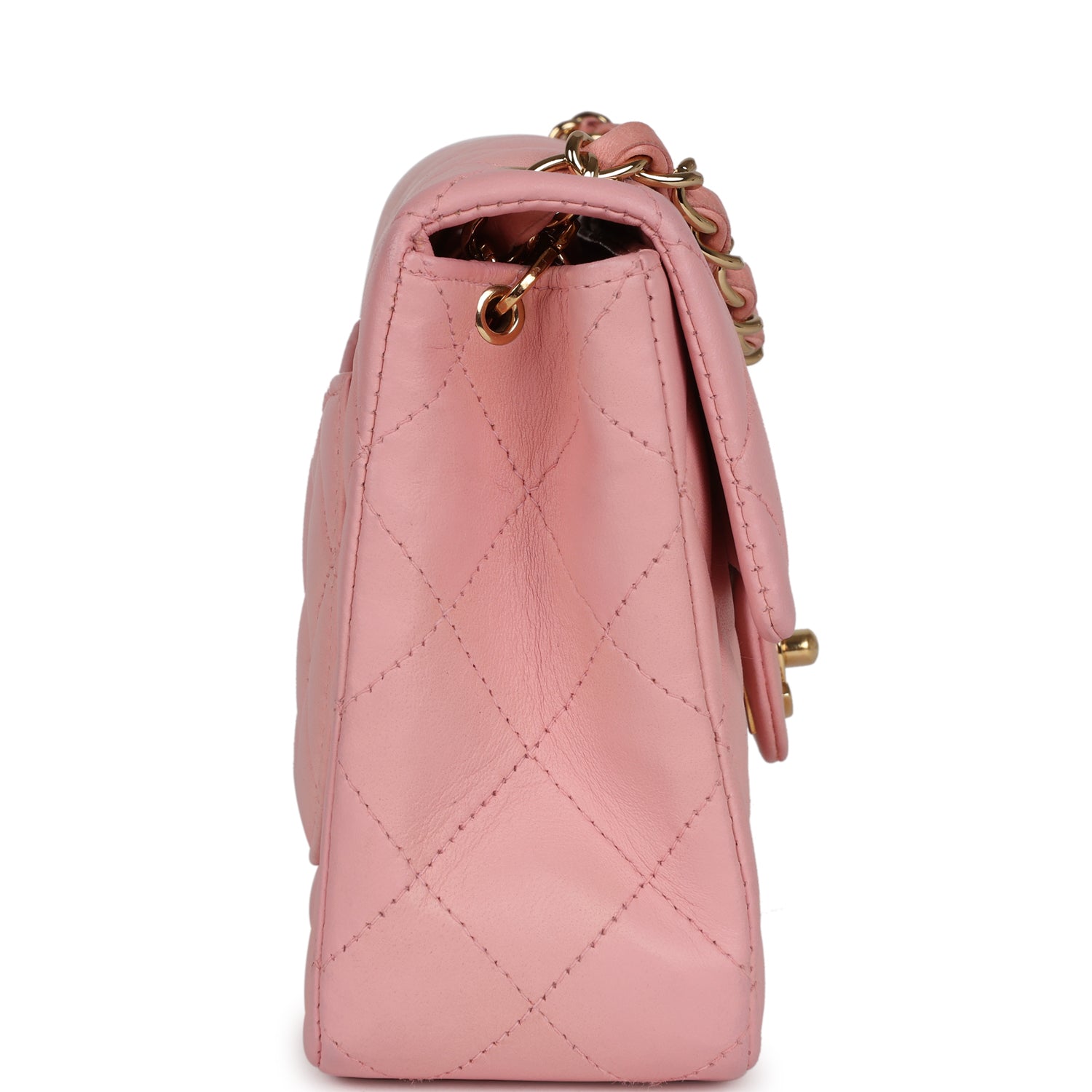 Chanel Vintage Mini Square Flap Light Pink Lambskin Gold Hardware