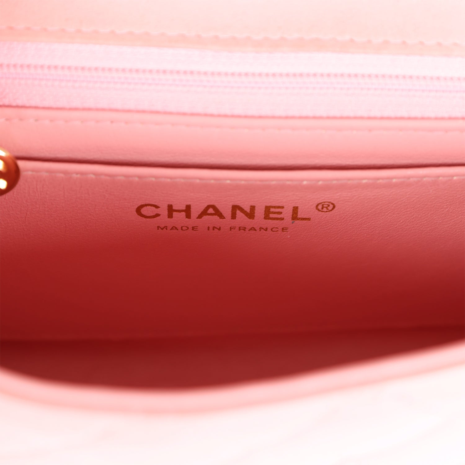 Chanel Vintage Mini Square Flap Light Pink Lambskin Gold Hardware