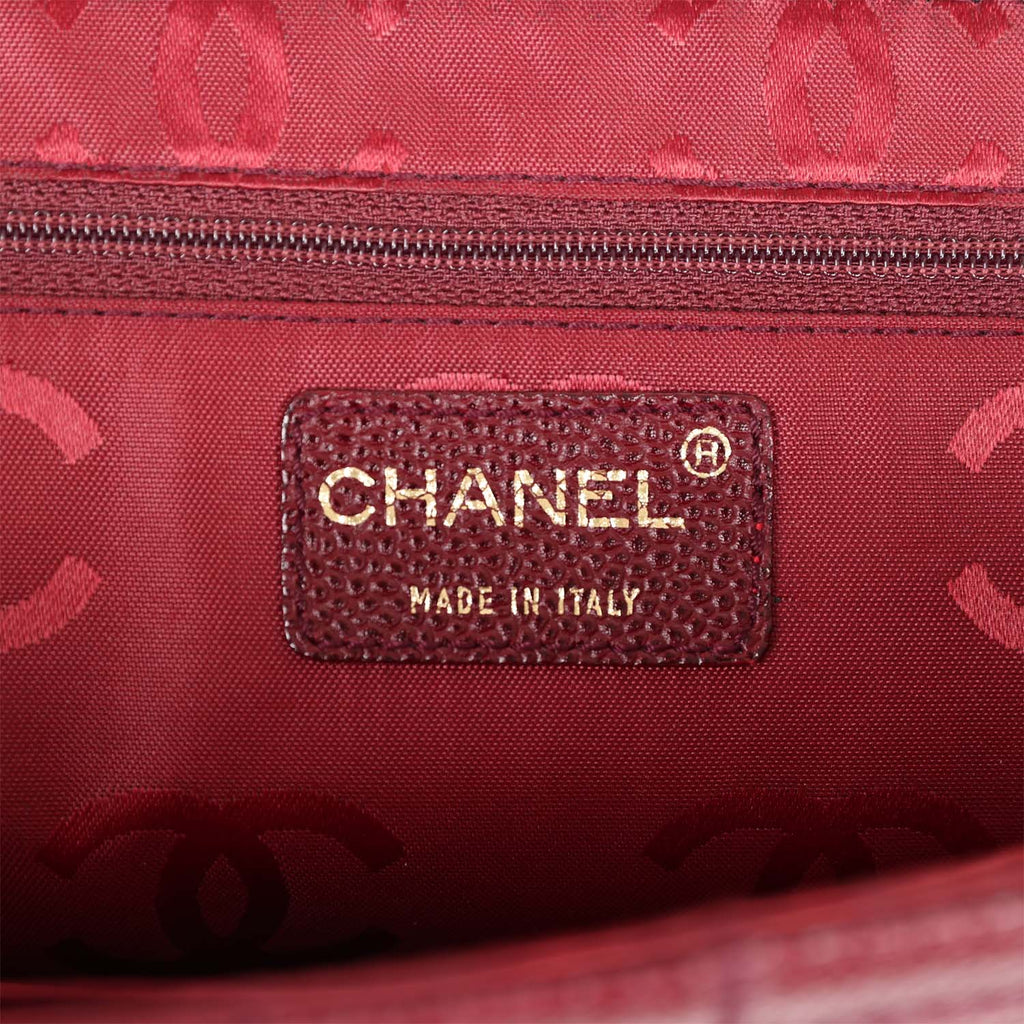 Chanel Vintage Wild Stitch Full Flap Burgundy Caviar Gold Hardware